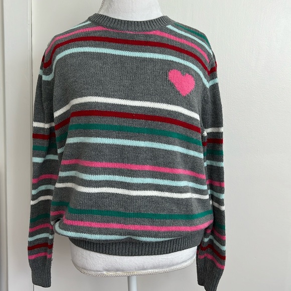 St John’s Bay Crew Neck Heart Sweater Size XL - Picture 1 of 6